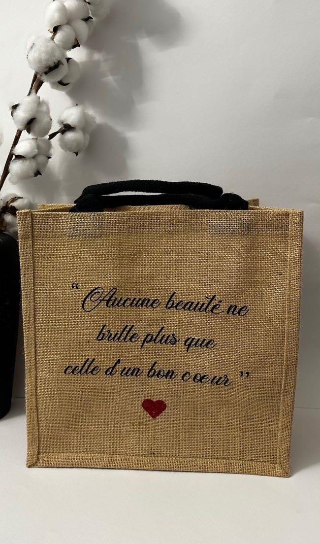 Sac en toile de jute personnalisable