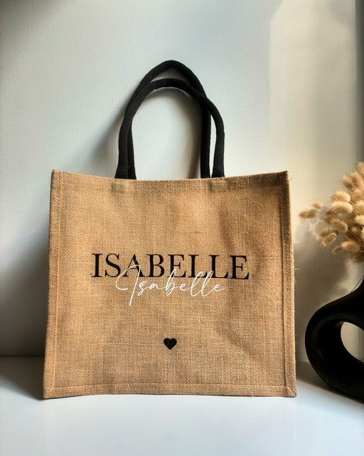 Sac en toile de jute personnalisable