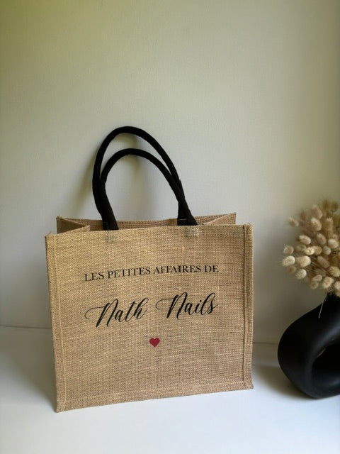 Sac en toile de jute personnalisable