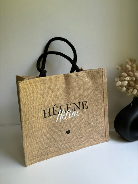 Sac en toile de jute personnalisable