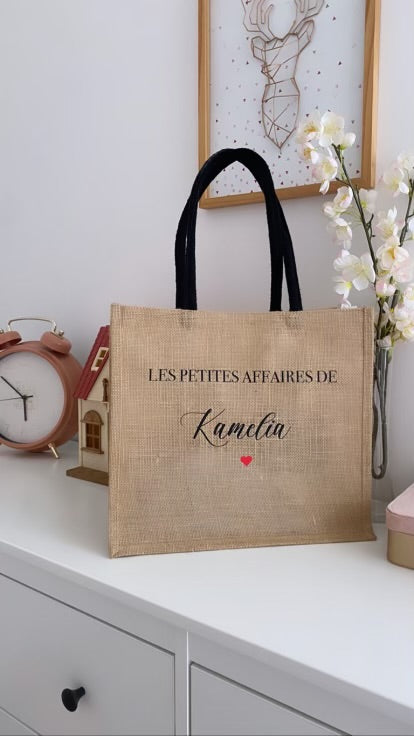 Sac en toile de jute personnalisable
