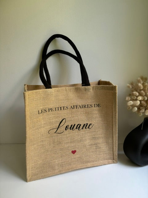 Sac en toile de jute personnalisable