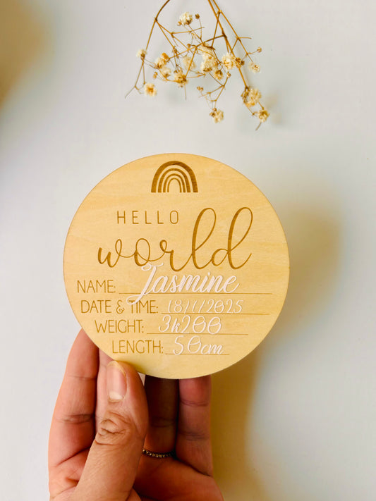 Plaque bois naissance